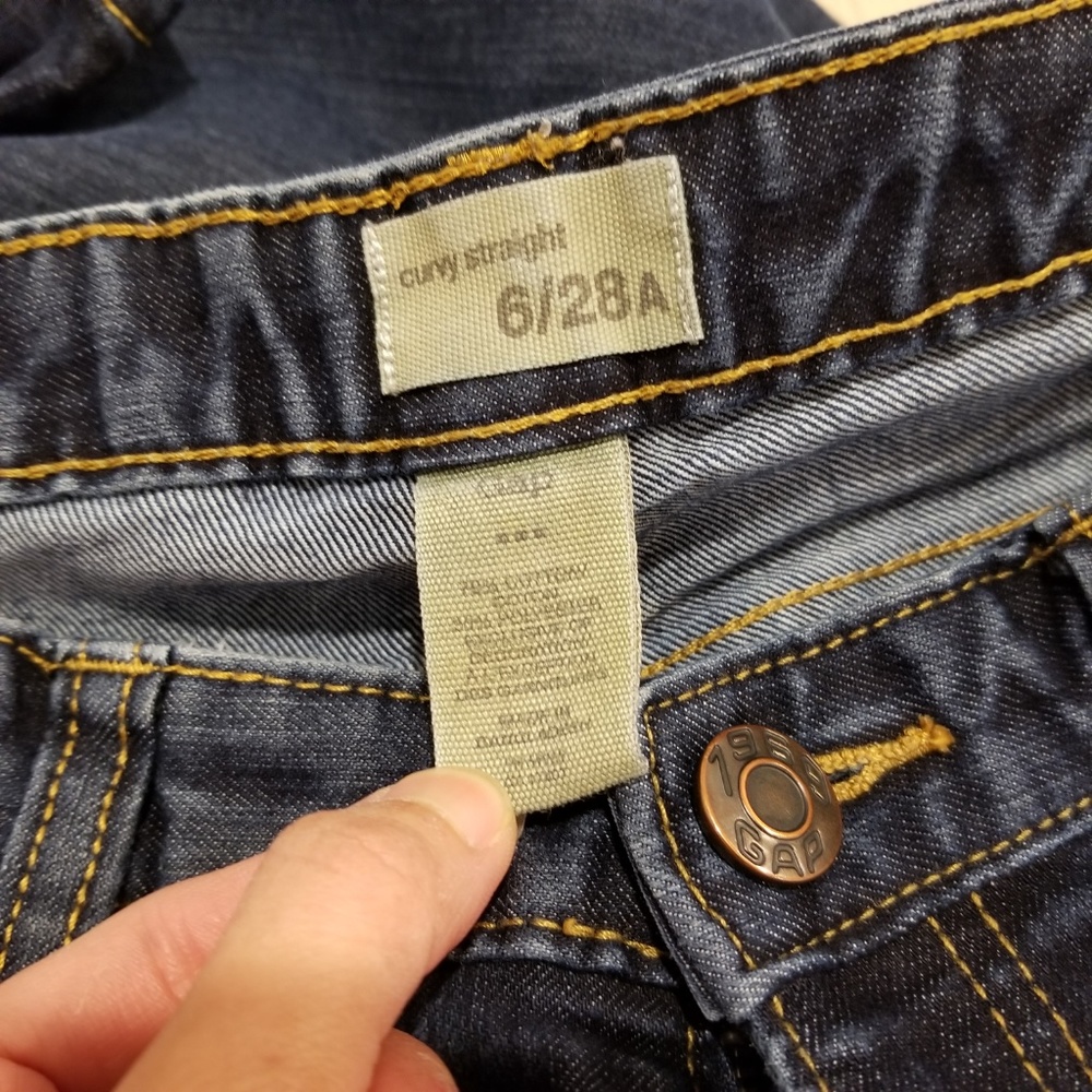 GAP 1969 DARK WASH CURVY STRAIGHT DENIM JEANS